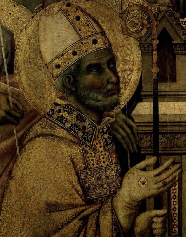 Duccio di Buoninsegna en helgonbiskop oil painting picture